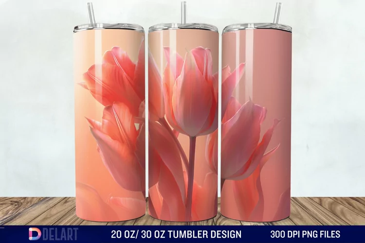 3D Flower Tumbler Wrap
