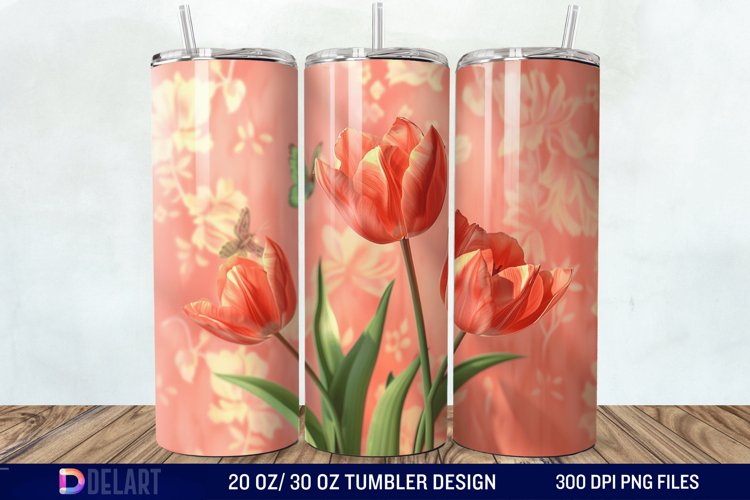 3D Flower Tumbler Wrap example image 1