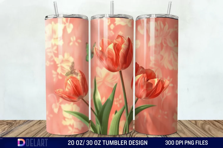 3D Flower Tumbler Wrap