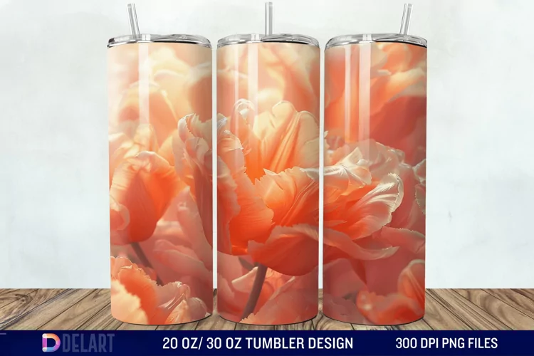 3D Flower Tumbler Wrap