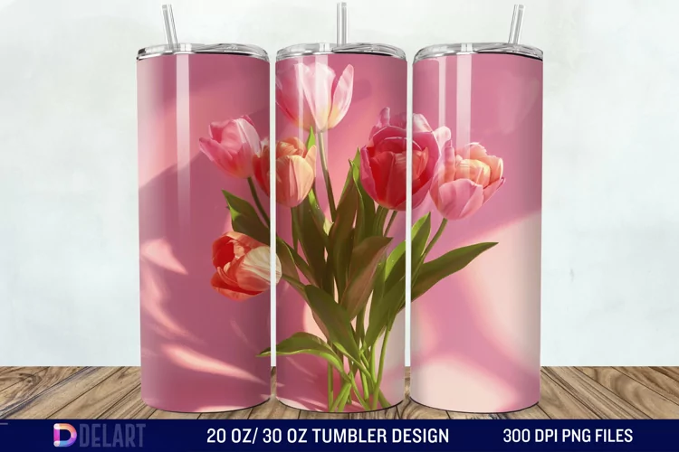 3D Flower Tumbler Wrap