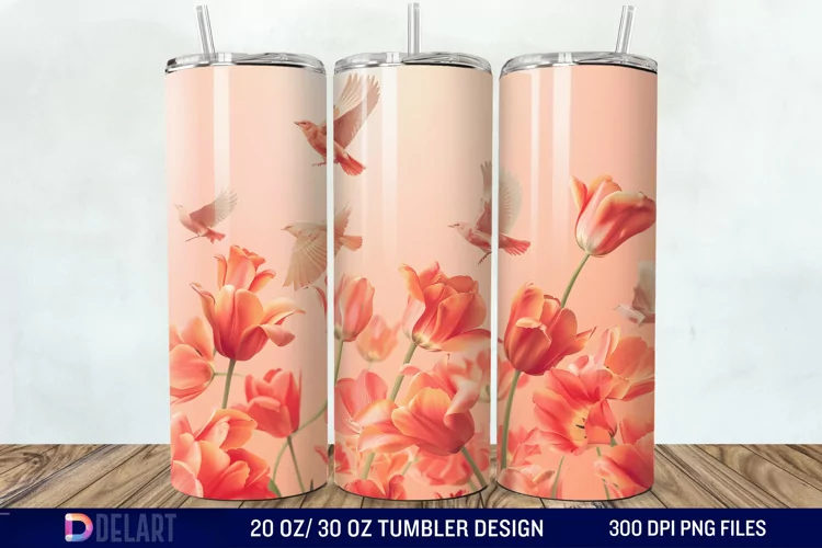 3D Flower Tumbler Wrap