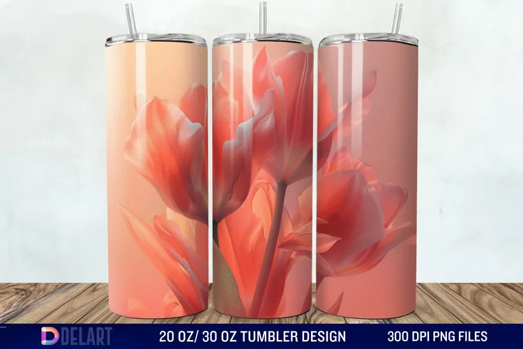 3D Flower Tumbler Wrap