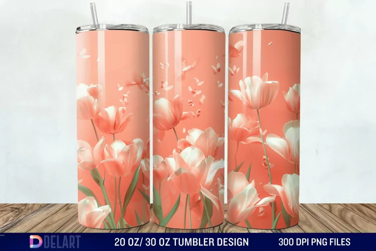 3D Flower Tumbler Wrap