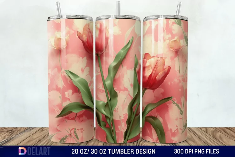 3D Flower Tumbler Wrap