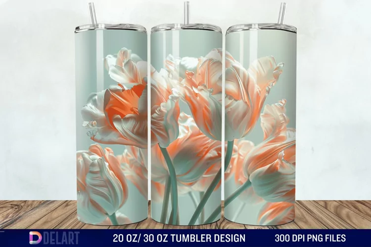 3D Flower Tumbler Wrap