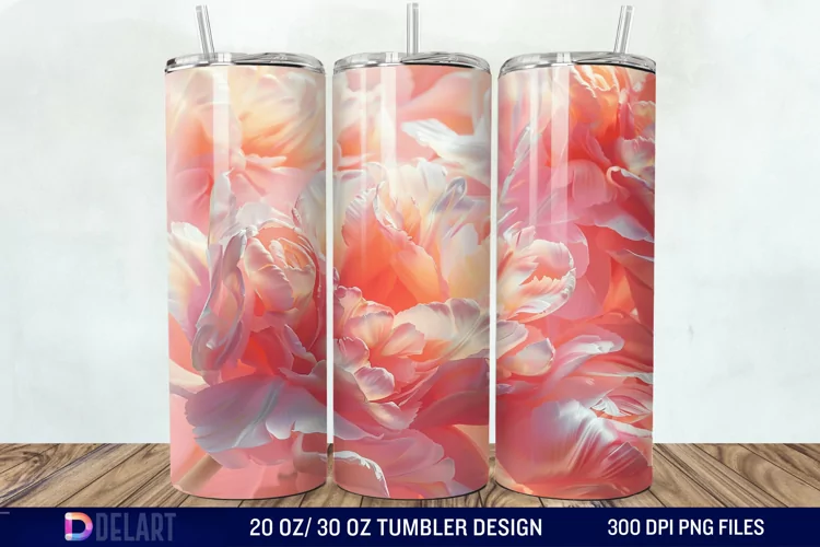 3D Flower Tumbler Wrap