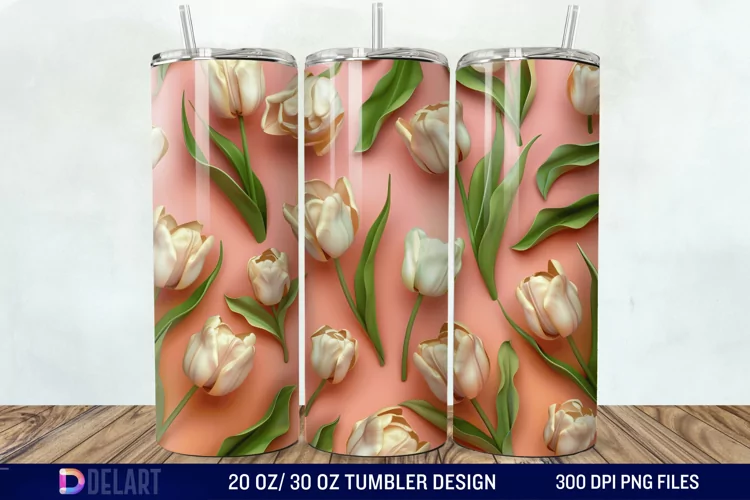 3D Flower Tumbler Wrap