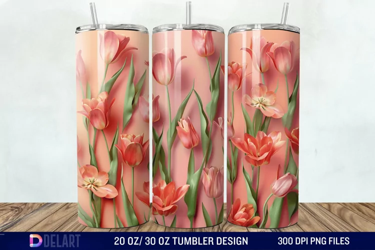 3D Flower Tumbler Wrap