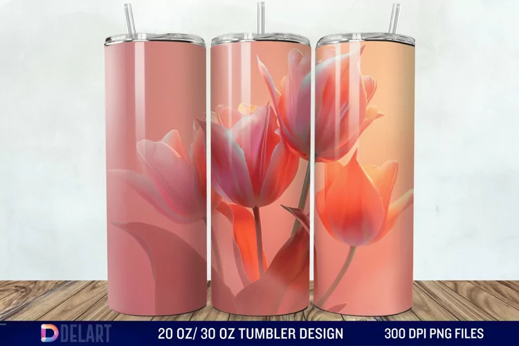 3D Flower Tumbler Wrap