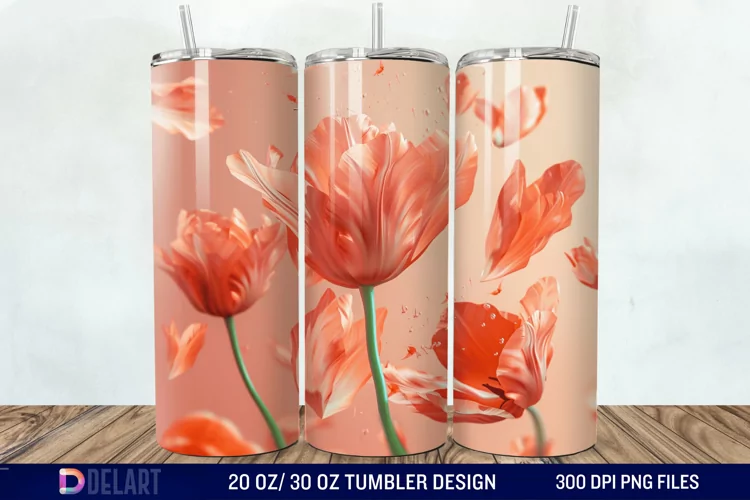 3D Flower Tumbler Wrap