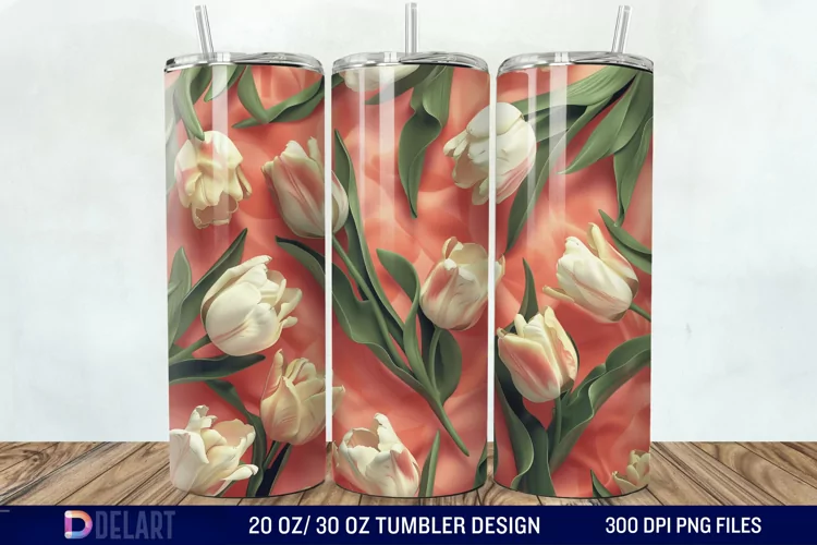 3D Flower Tumbler Wrap