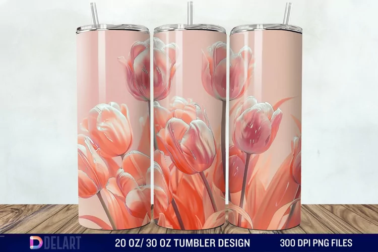 3D Flower Tumbler Wrap