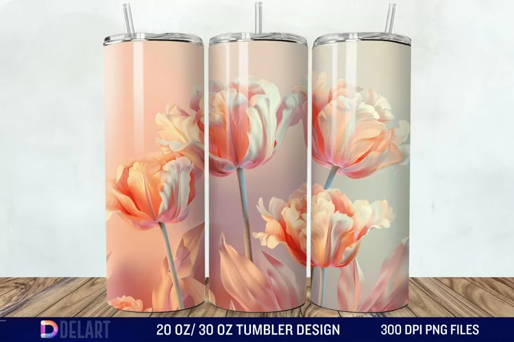 3D Flower Tumbler Wrap