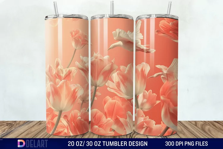 3D Flower Tumbler Wrap