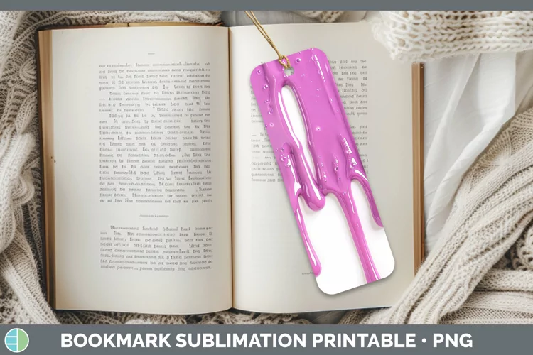3D Pink Slime Bookmark Sublimation Printable Designs