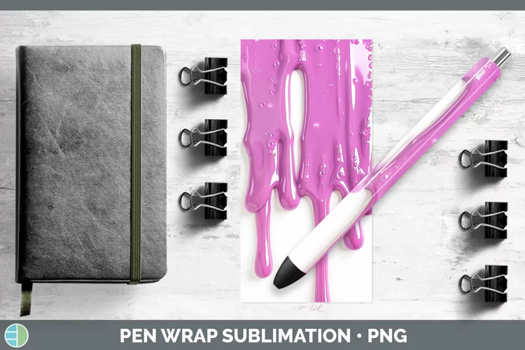 3D Pink Slime Pen Wrap Sublimation Epoxy Pen Designs