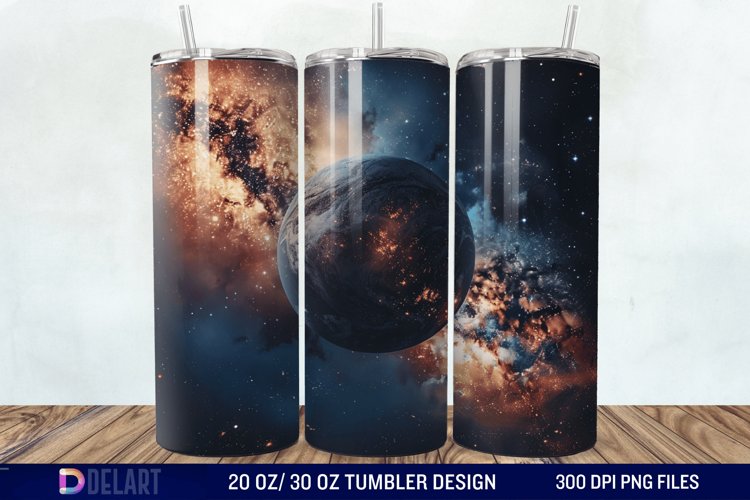 3D Planet Galaxy Tumbler Wrap example image 1