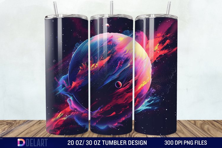 3D Planet Galaxy Tumbler Wrap
