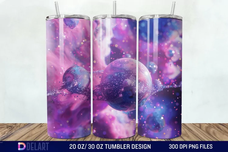 3D Planet Galaxy Tumbler Wrap