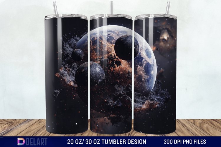 3D Planet Galaxy Tumbler Wrap