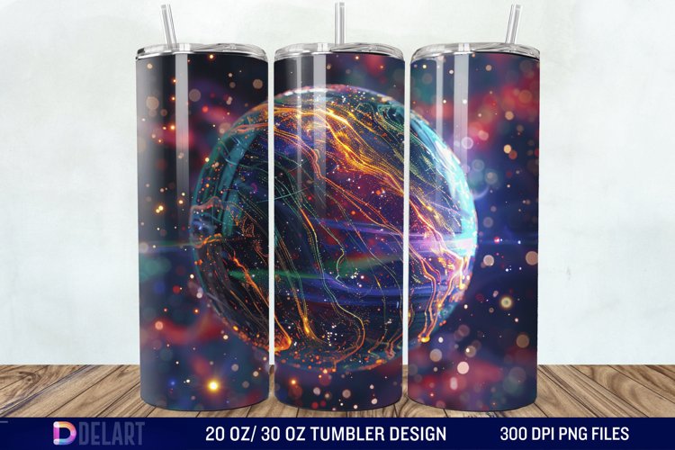 3D Planet Galaxy Tumbler Wrap