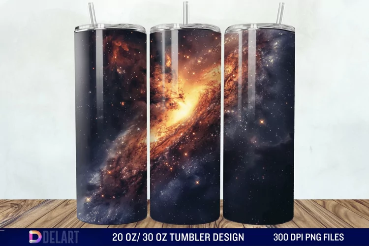 3D Planet Galaxy Tumbler Wrap