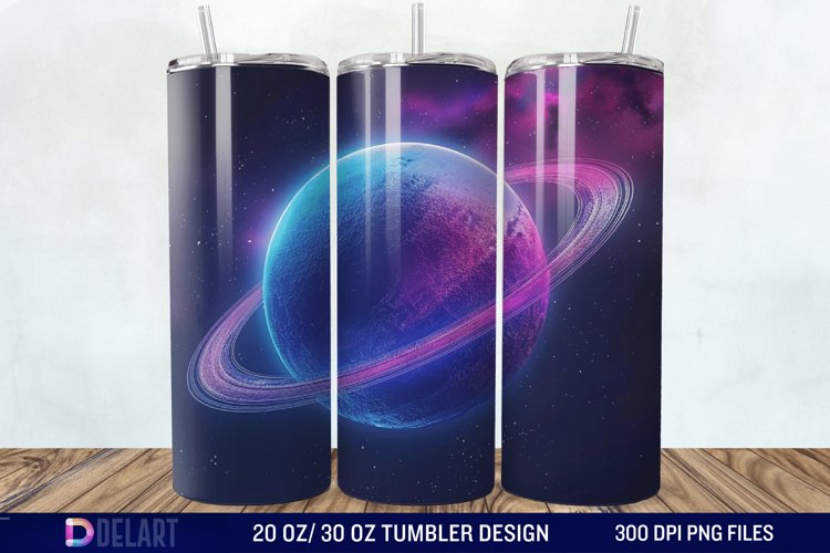 3D Planet Galaxy Tumbler Wrap example image 1