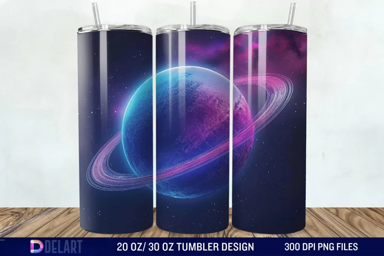 3D Planet Galaxy Tumbler Wrap