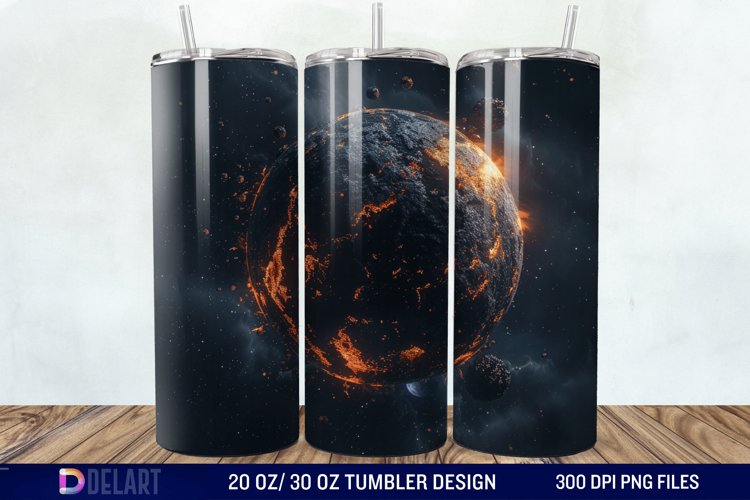 3D Planet Galaxy Tumbler Wrap example image 1