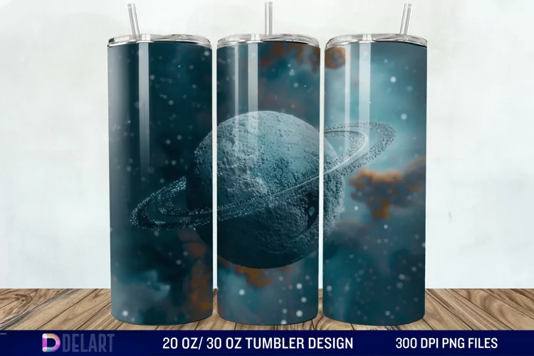 3D Planet Galaxy Tumbler Wrap