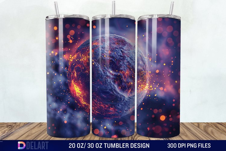 3D Planet Galaxy Tumbler Wrap