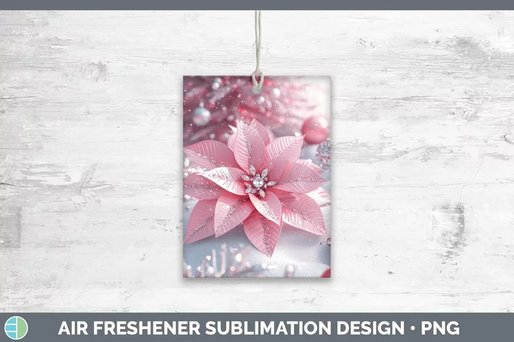 3D Poinsettia Air Freshener Sublimation Car Freshener Design