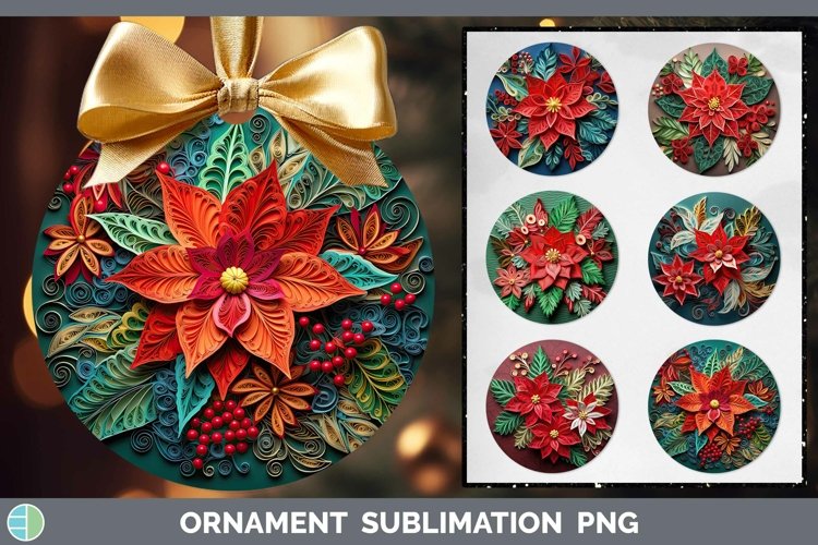 3D Poinsettia Ornament | Bundle Bauble Designs