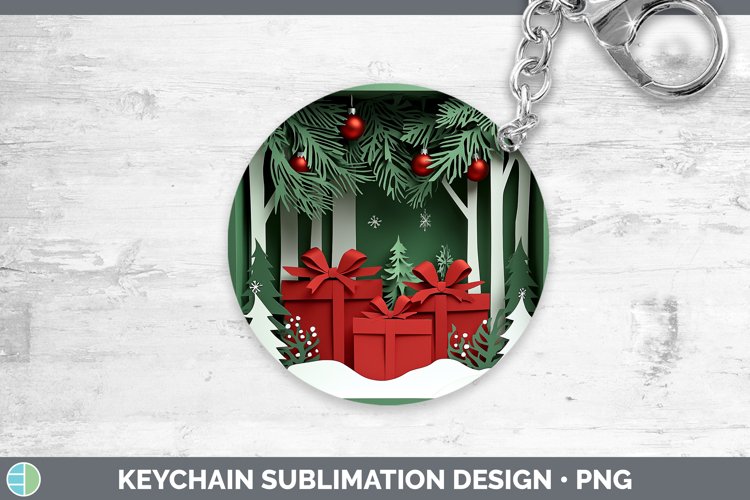 3D Presents Keychain Sublimation Keyring Designs