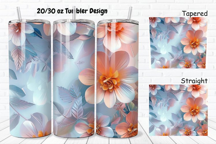 3D Pretty Flowers 20/30oz Skinny Tumbler example image 1
