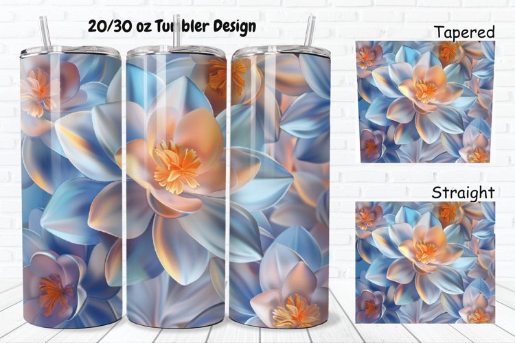 3D Pretty Flowers 20/30oz Skinny Tumbler example image 1
