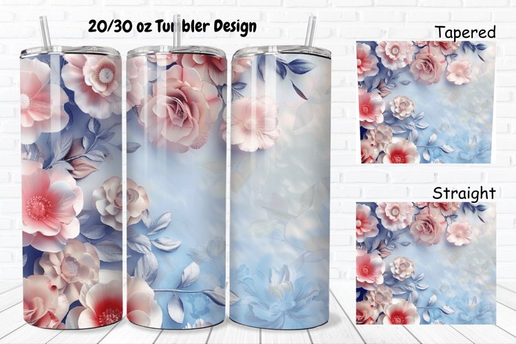 3D Pretty Flowers 20/30oz Skinny Tumbler