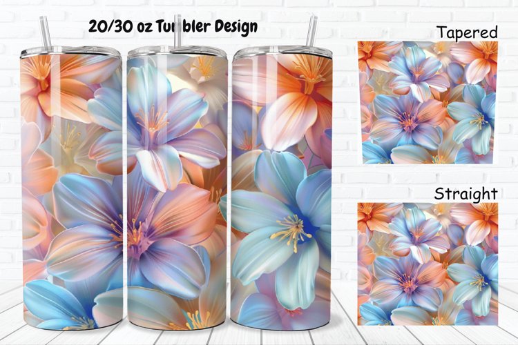 3D Pretty Flowers 20/30oz Skinny Tumbler example image 1