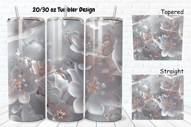 3D Pretty Flowers 20/30oz Skinny Tumbler example image 1