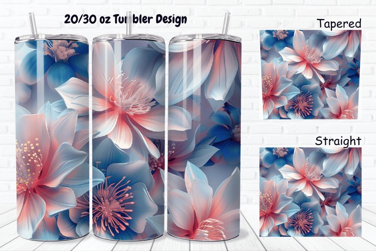 3D Pretty Flowers 20/30oz Skinny Tumbler