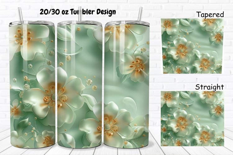 3D Pretty Flowers 20/30oz Skinny Tumbler example image 1