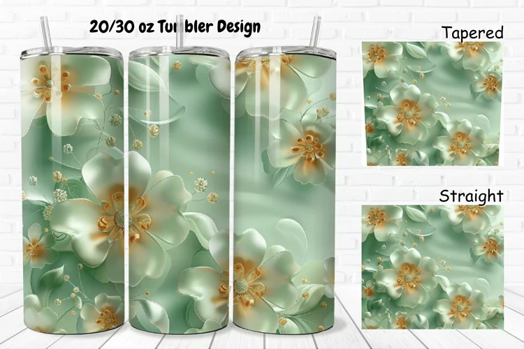 3D Pretty Flowers 20/30oz Skinny Tumbler