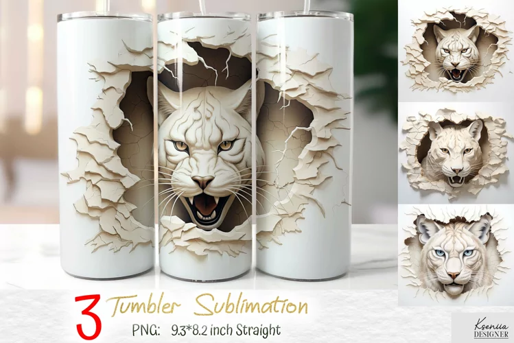 3d Roaring Wild Animal|3d White Wall Tumbler Wrap