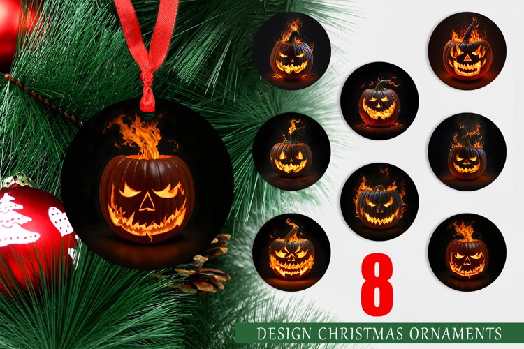 Christmas Ornaments 3D Pumpkin Burning