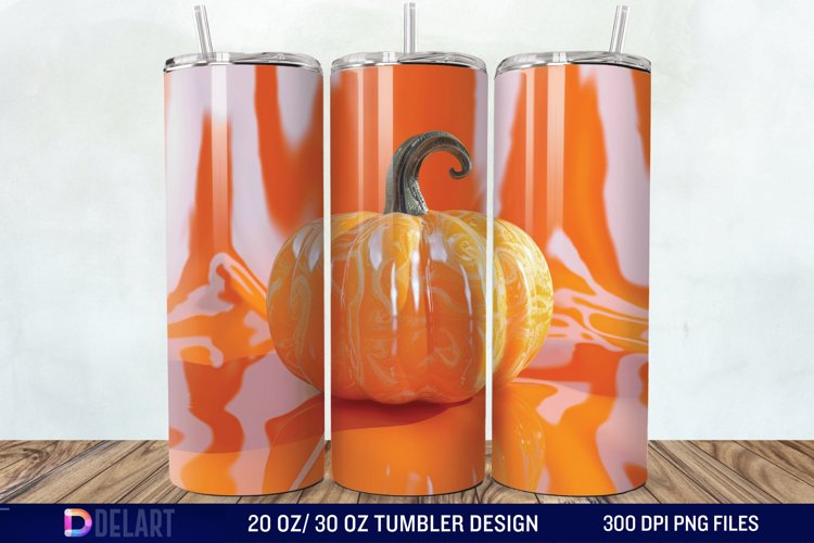 3D Pumpkin Halloween Tumbler Wrap