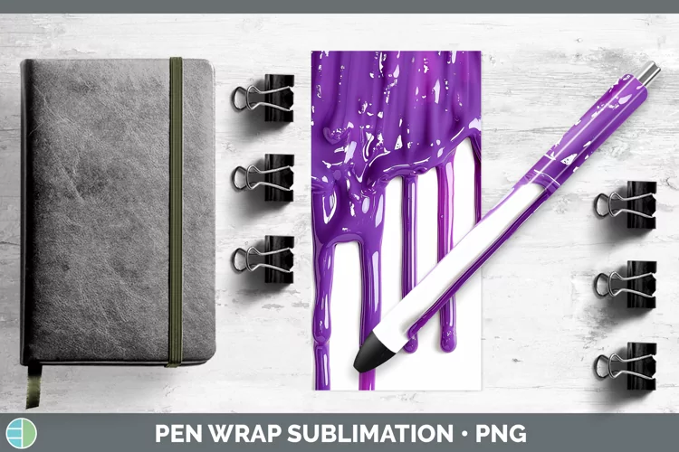 3D Purple Slime Pen Wrap Sublimation Epoxy Pen Designs