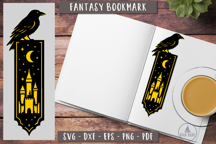 3d Raven Fantasy Bookmark SVG Crow Papercut