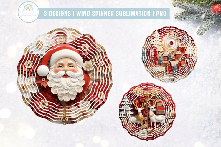 3D Christmas Wind Spinner Sublimation