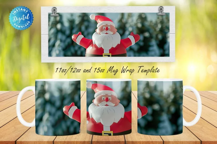 Red Christmas Santa 11, 12 & 15 Oz Mug Sublimation